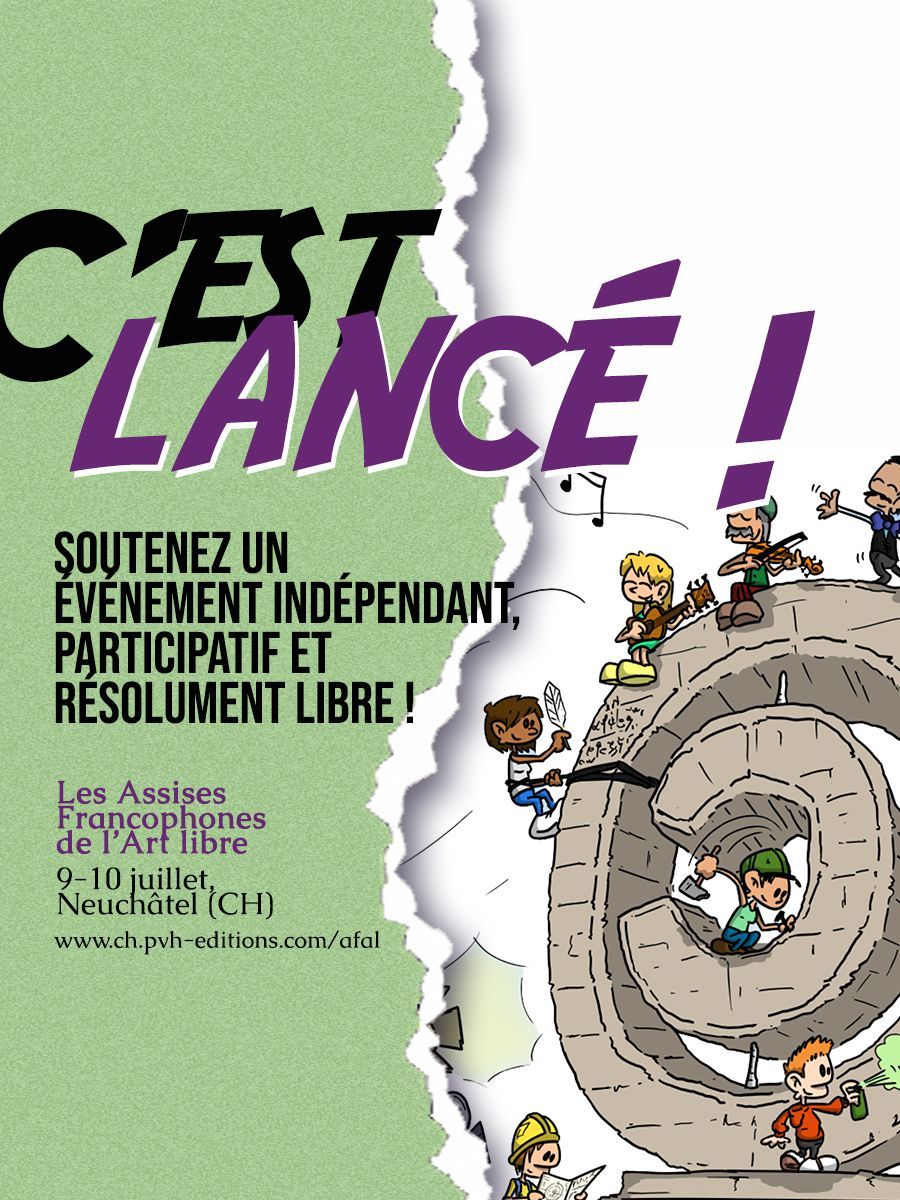 Image informative pour le lancement de la campagne de financement participatif des premières assises francophone de l'art libre.